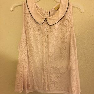Collared lace tank top