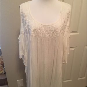 NWT white cold shoulder top