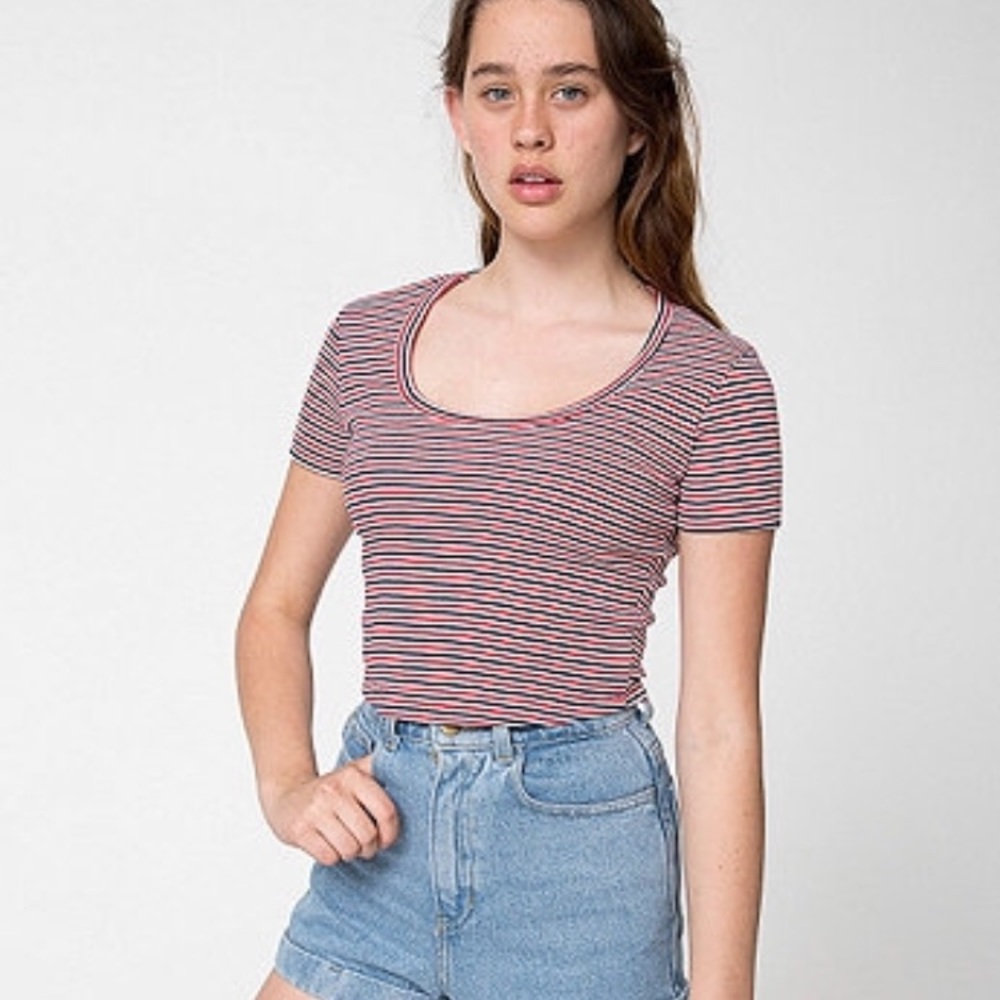 Red striped crop top