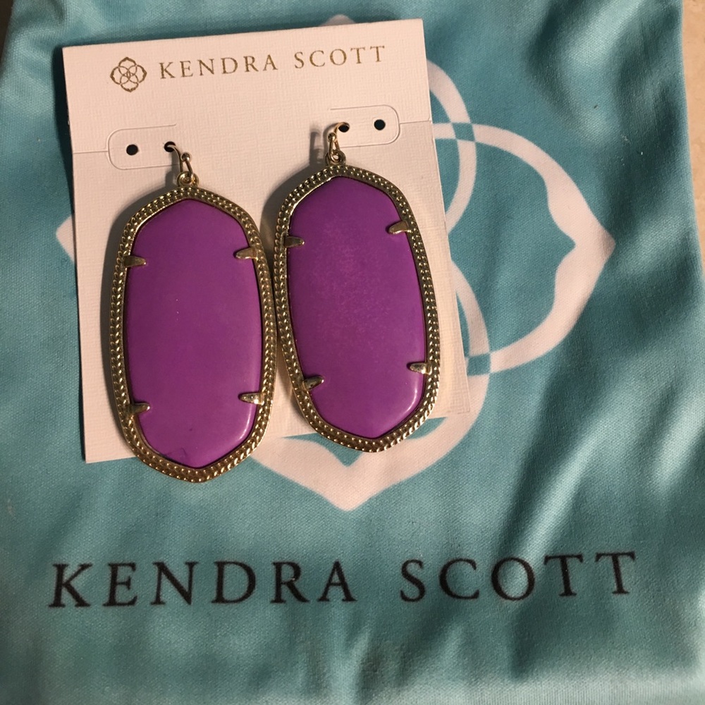 Kendra Scott Purple and Gold Danielle Earrings
