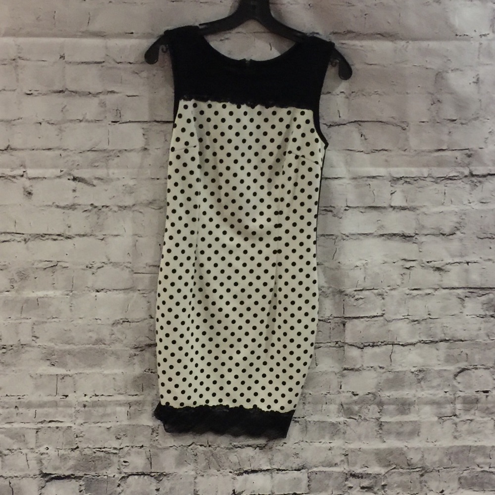 Meme Black And White Poka Dot BodyCon Dress