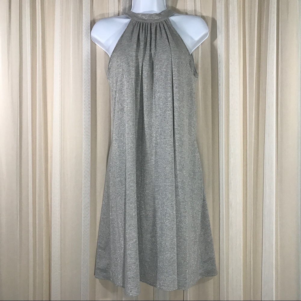 Michael Stars Silver Halter Trapeze Dress