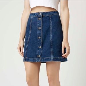 Topshop Button Down Denim Skirt