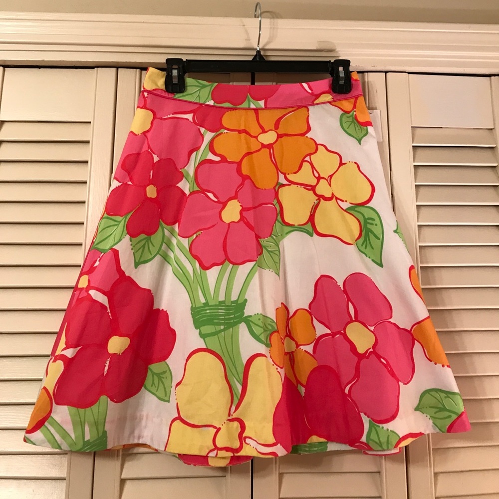 NWT Lilly Pulitzer Floral Skirt, 0