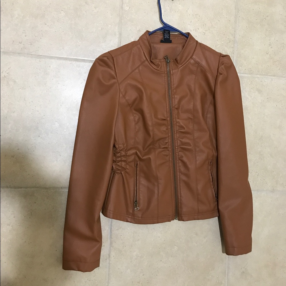 Brown faux leather jacket