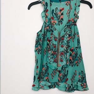 Nanette Lepore silk, embellished, top