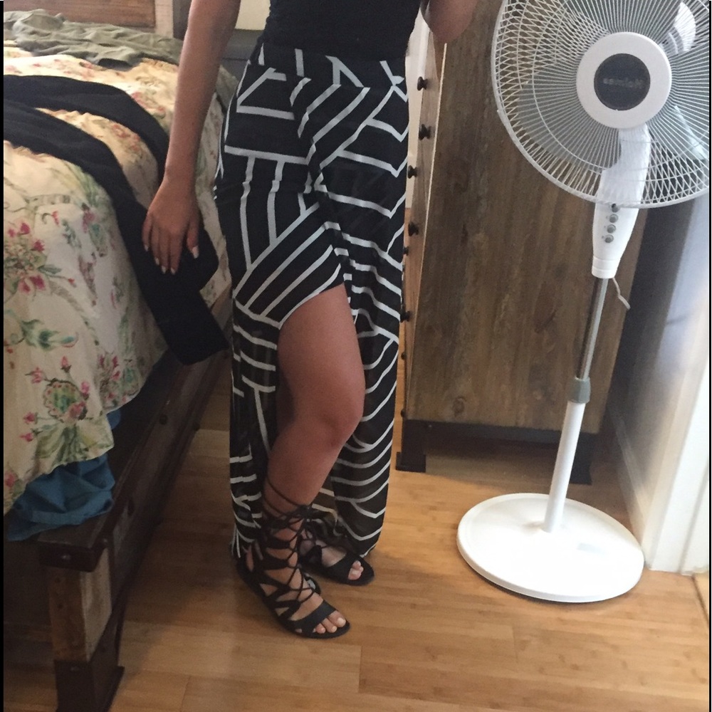 Black peek a boo skirt