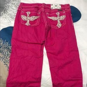 Hot pink miss me capris