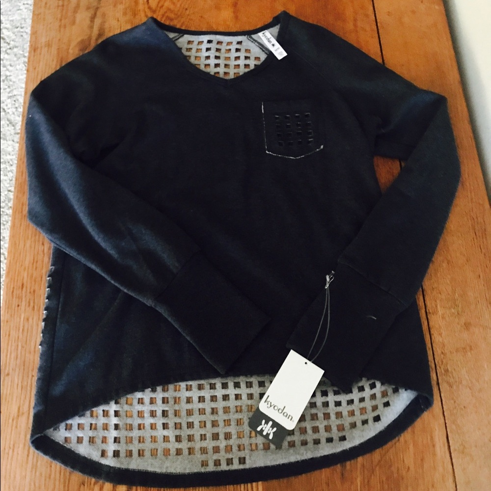 Grey Caged-back sweatshirt
