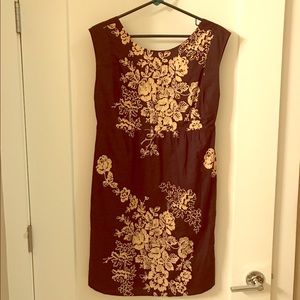 J. Crew floral embroidered navy cotton dress