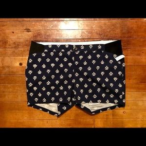 Old Navy Patterned Navy Shorts with Elastic Sides