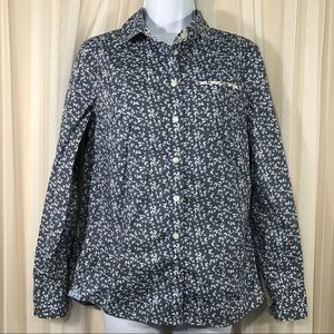 Banana Republic Butterfly Print Button Down Blouse