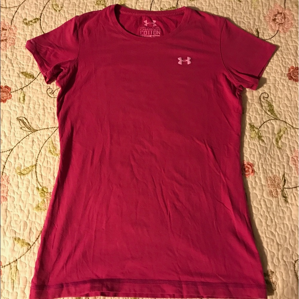 Pink under armour shirt