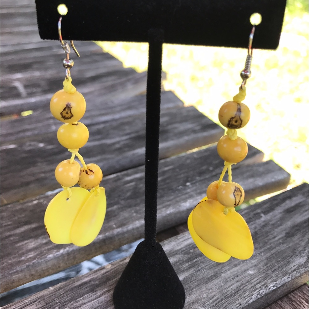 Natural pumpkinseed earrings