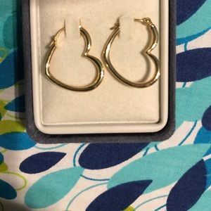 14k Gold heart earrings
