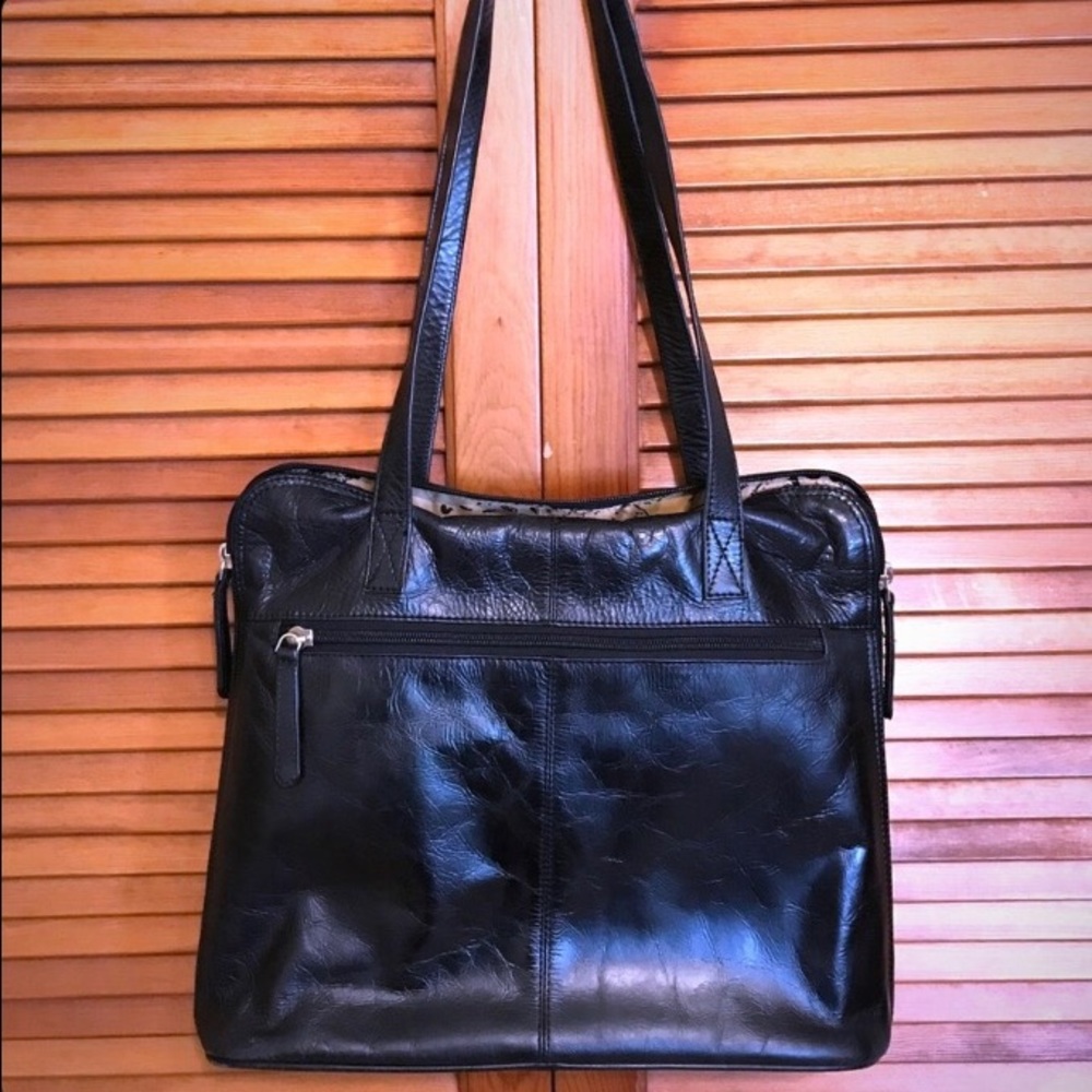 Black Real Leather Work Bag