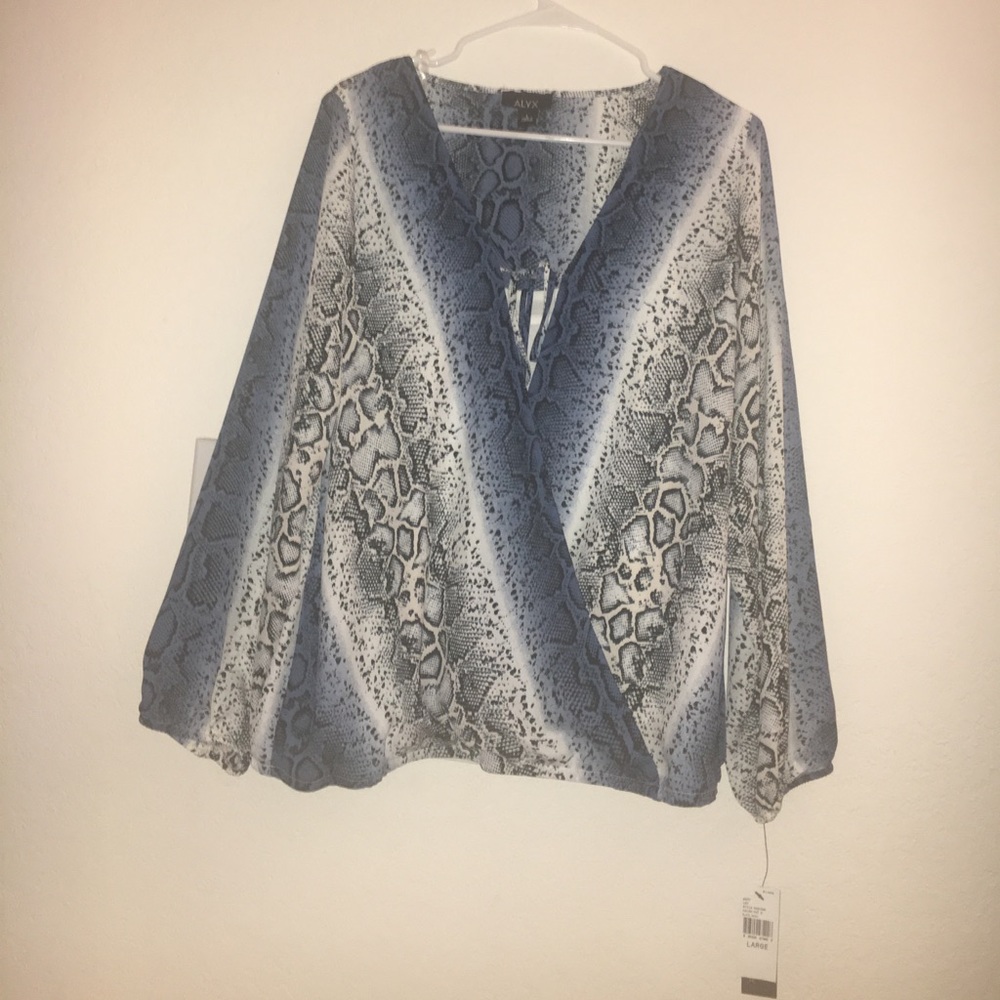 Blue snake skin blouse