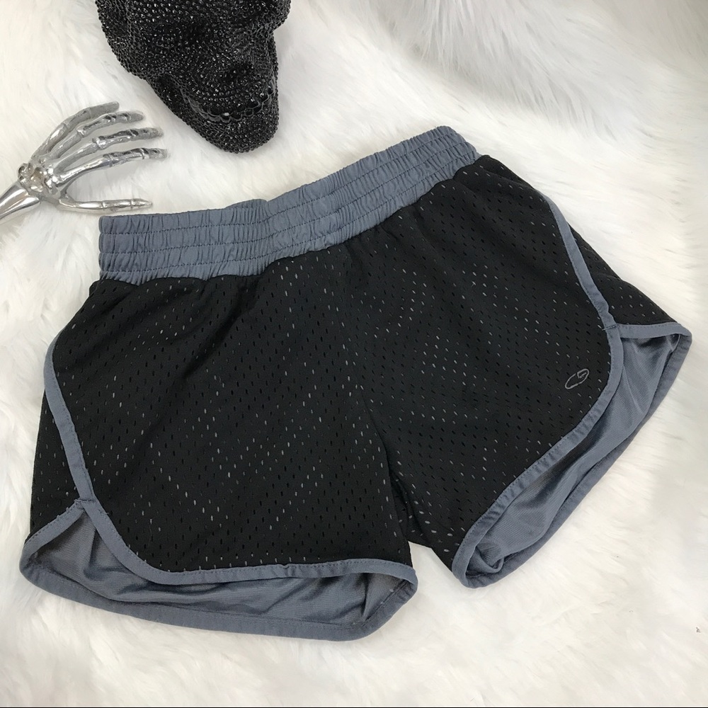 Black grey mesh athletic shorts Champion