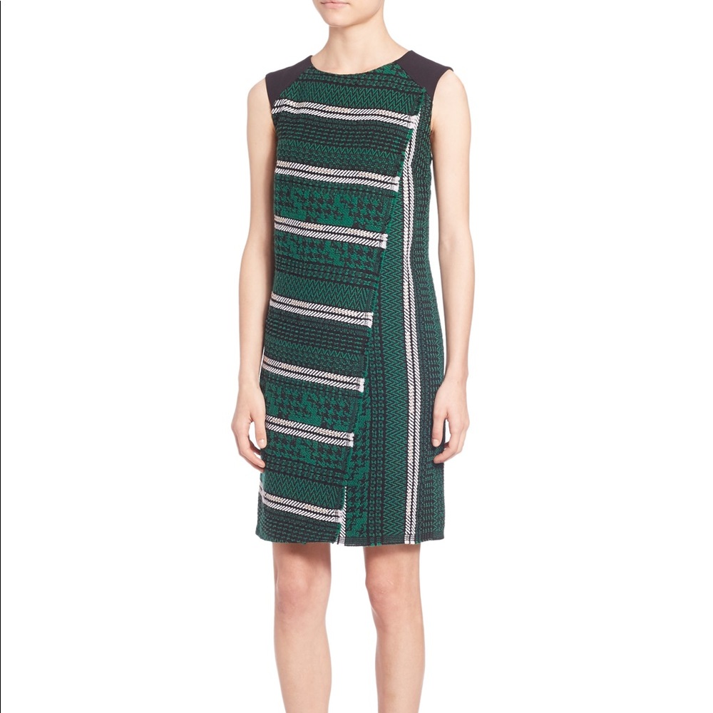 Shoshanna green tweed dress.