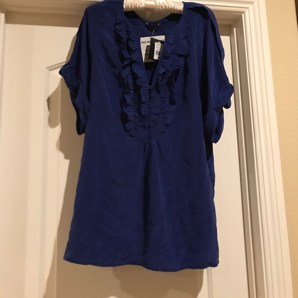 Nanette Lepore Dynasty Blouse Size 8 Cobalt Blue