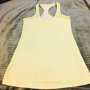 Lululemon light yellow lime workout tank top S