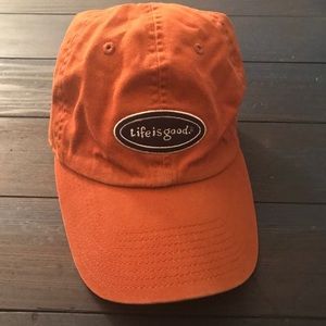 Life Is Good Hat in Burnt Orangish Color EUC
