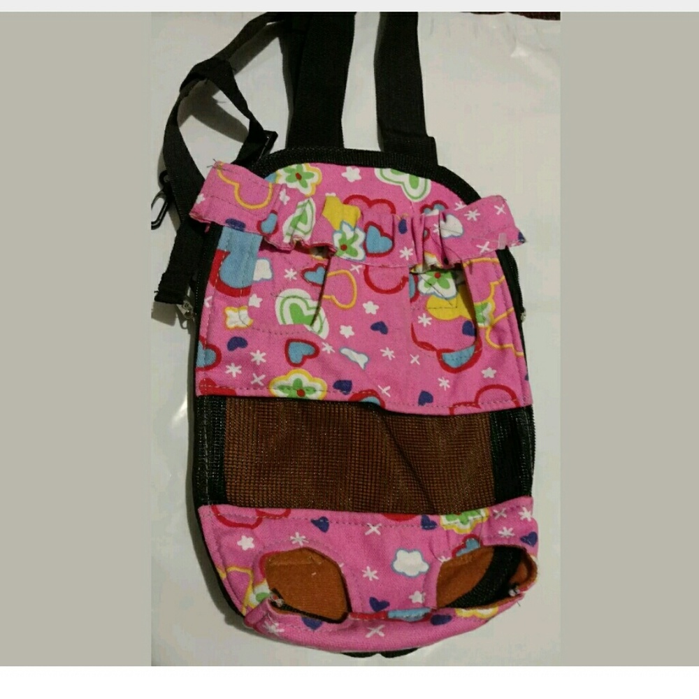 Small XS dog carrier backpack pink hearts new