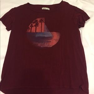 Hollister Maroon Graphic Tee