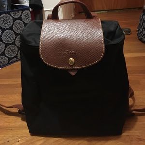 Longchamp black and brown backpack lepilage