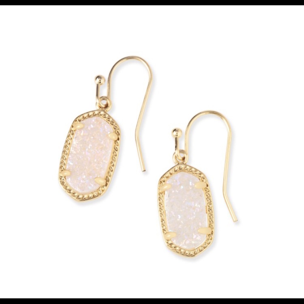 Kendra Scott Lee Gold Earrings In Iridescent Drusy