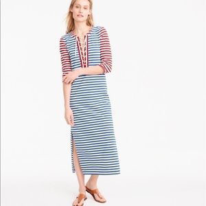J CREW Striped lace-up maxi dress- new w/o tags