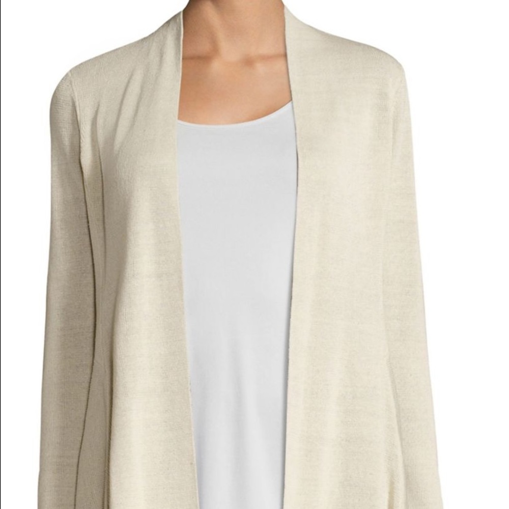 Eileen Fisher Organic Linen Shaped Long Cardigan