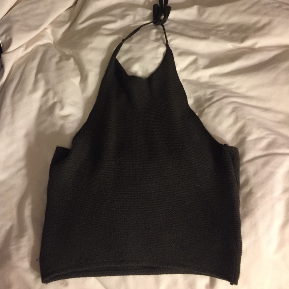 Green Knit Halter Top