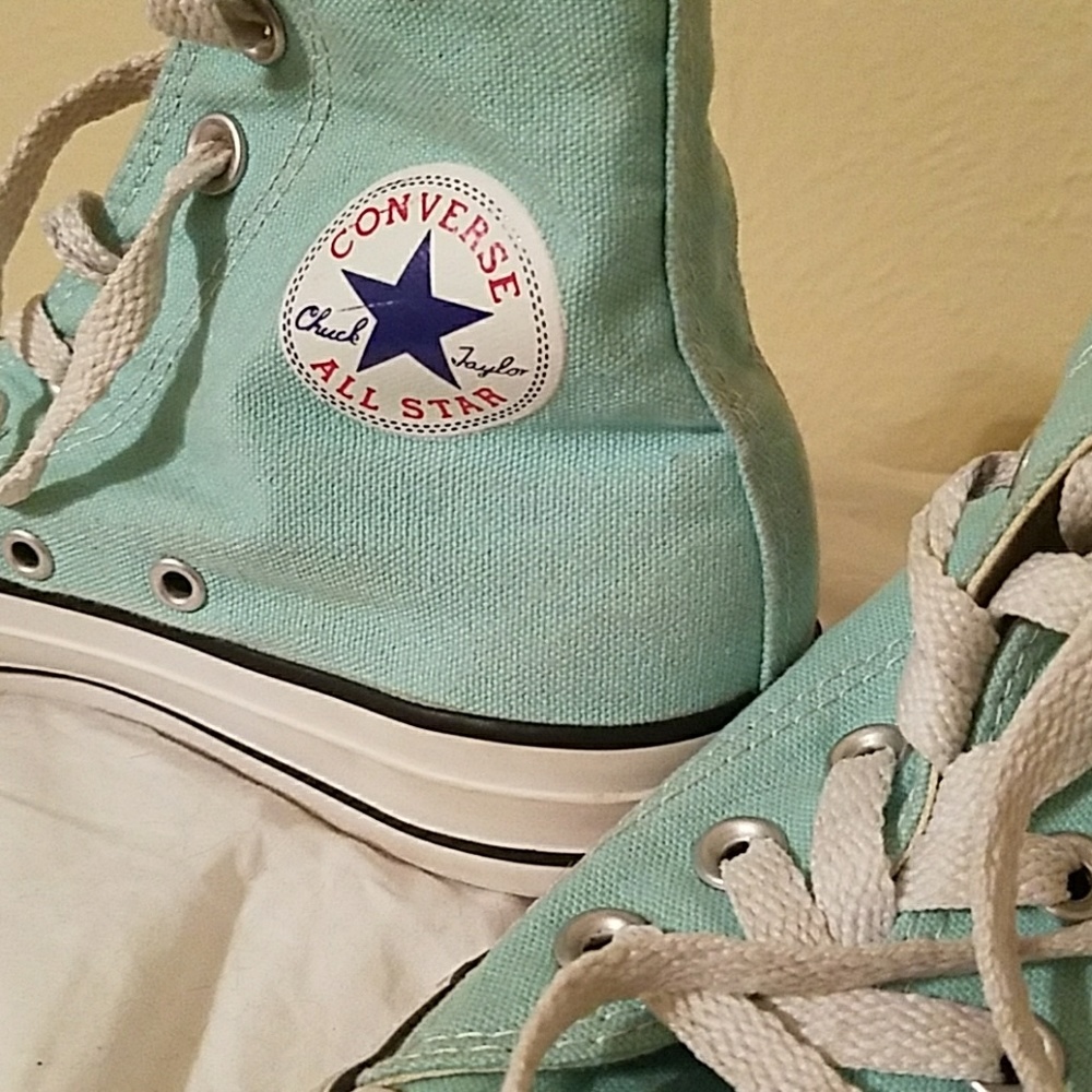 Size 6 turquoise converse hightop original
