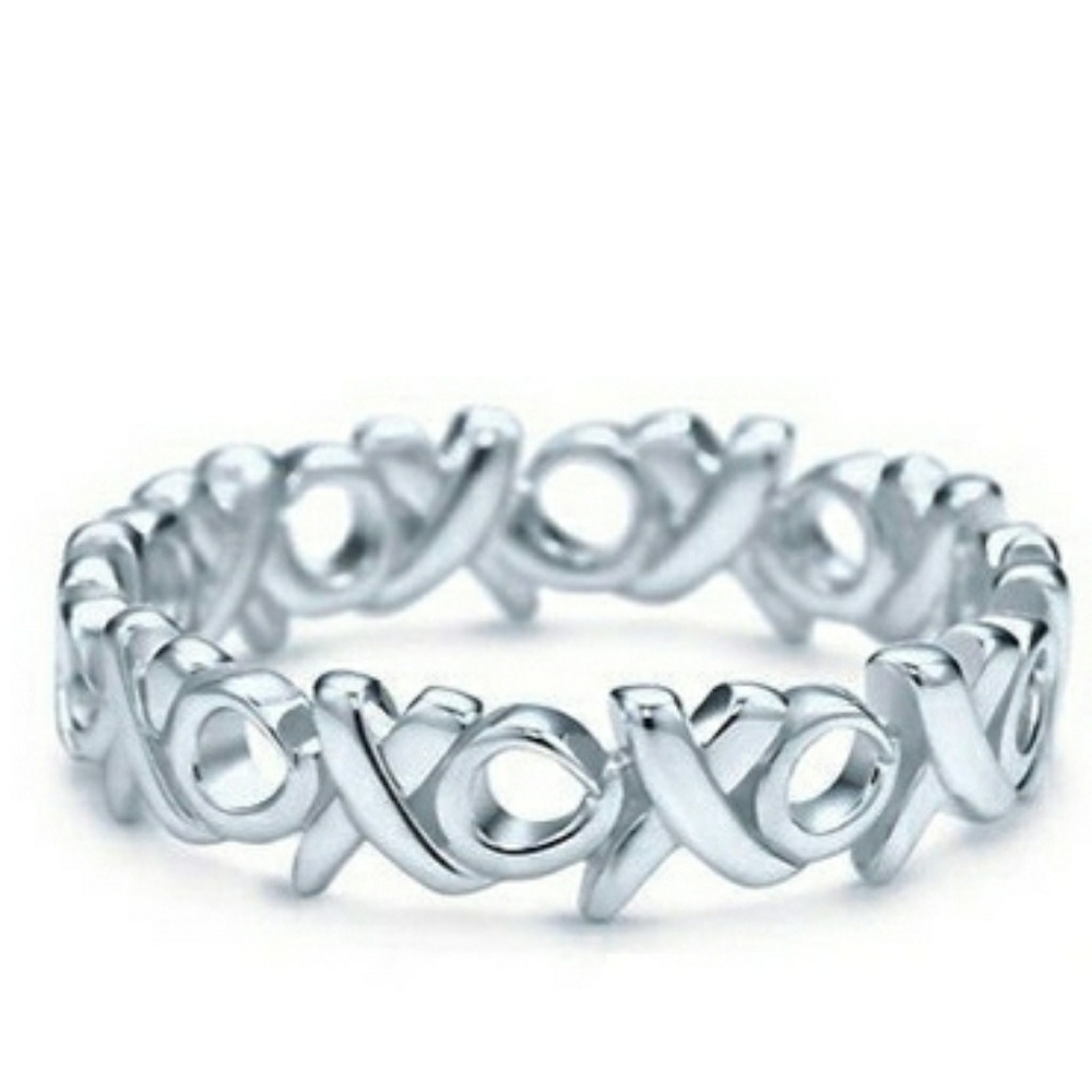 Tiffany & Co XO piece together silver ring