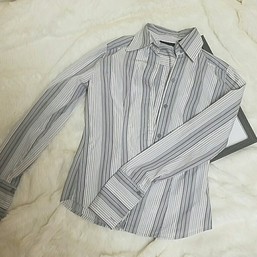 New York & Co women's striped dress shirt sz xs