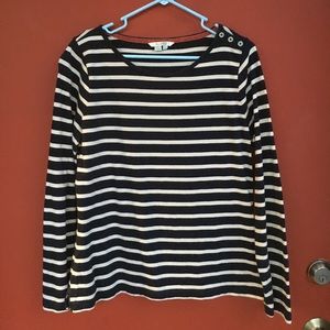 Boden blue and cream stripe long sleeve sz 10