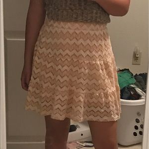 Vanity peach lace skirt