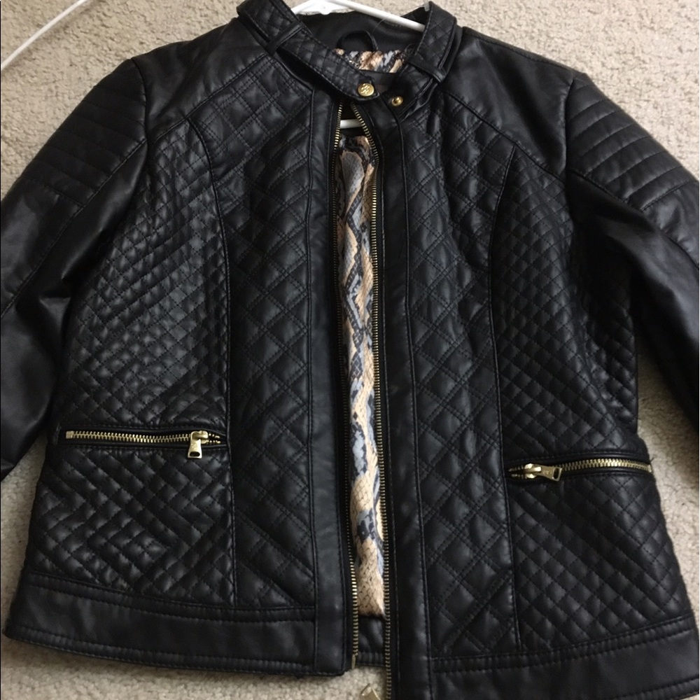 Black faux leather jacket!