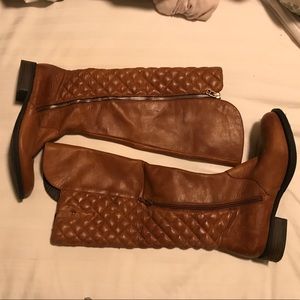 Copper/cognac leather Steve Madden boots!