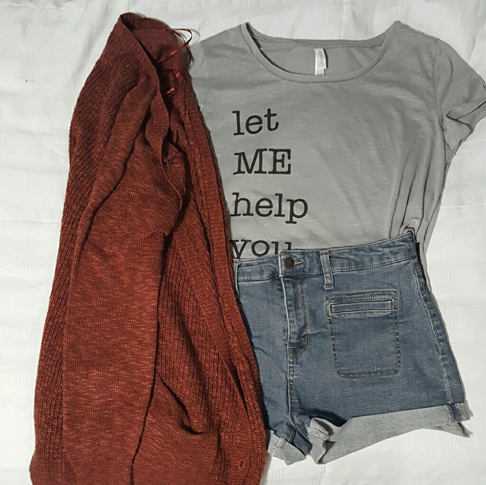 Grey Slit Sides Tee