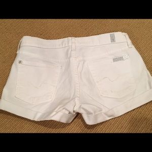 7 FOR ALL MANKIND White Jean Shorts