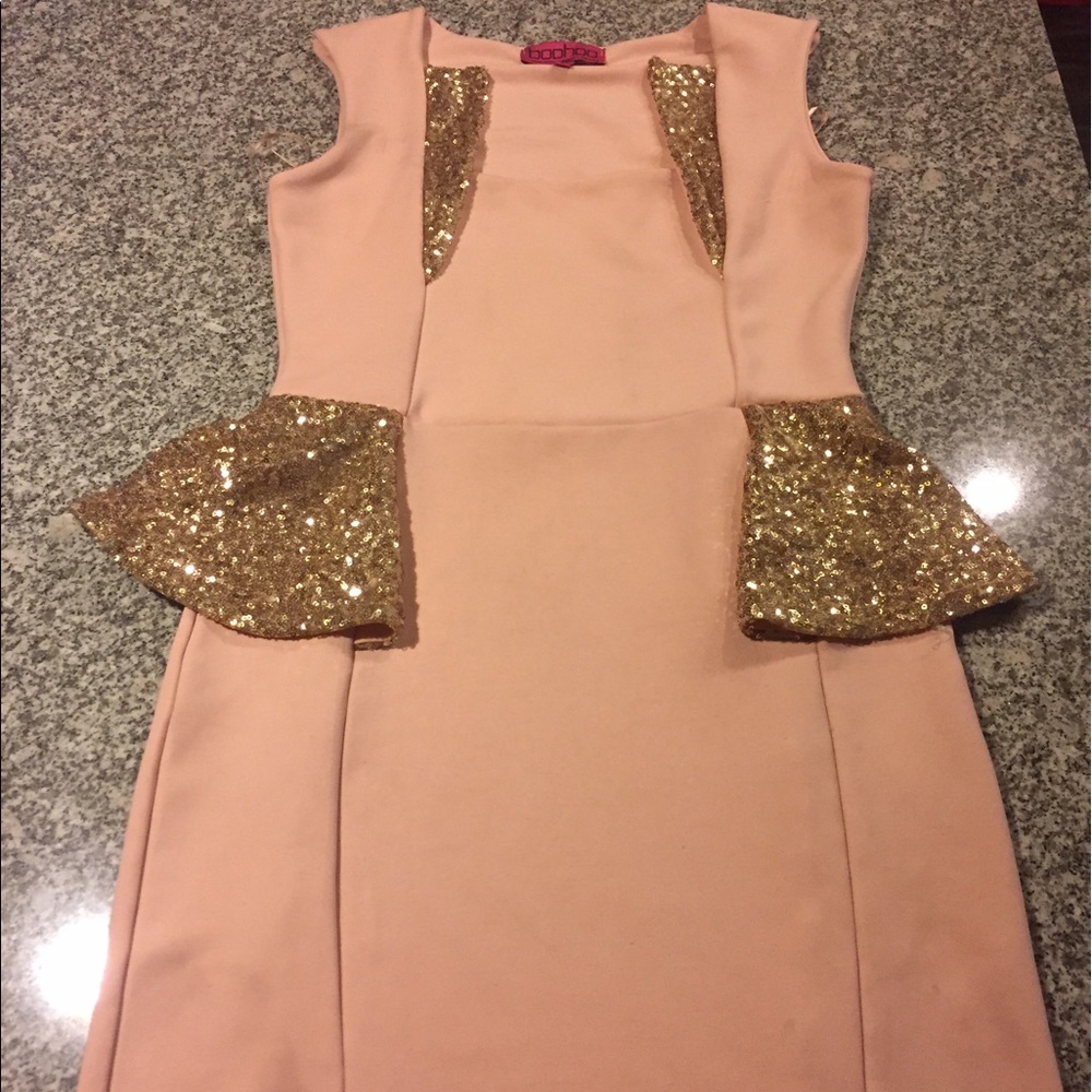 Women's pink peplum dress