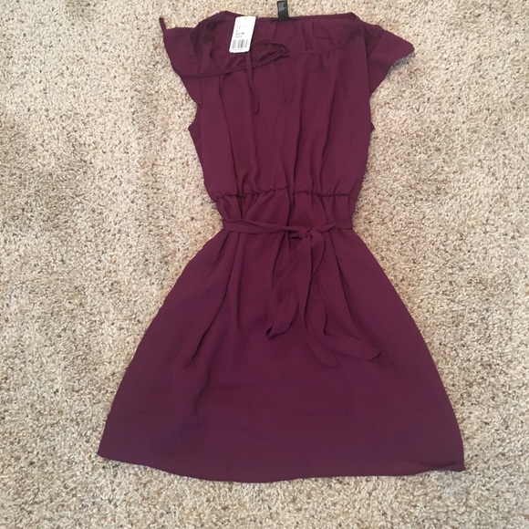 FOREVER 21 Purple Belted Lace Insert Dress - Picture 2 of 3