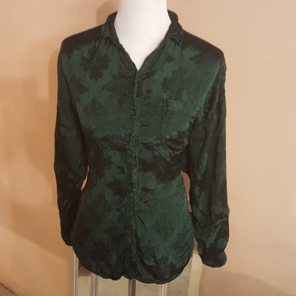 Dark green button down