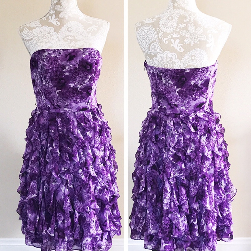 White House Black Market ruffled dress - Picture 1 of 4