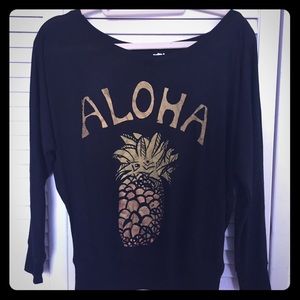 "ALOHA" pineapple graphic design top