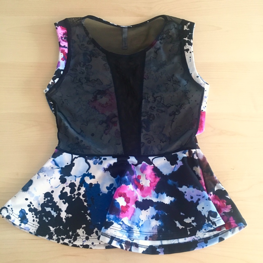 Peplum tank with mesh front detail and mesh back - Picture 3 of 6