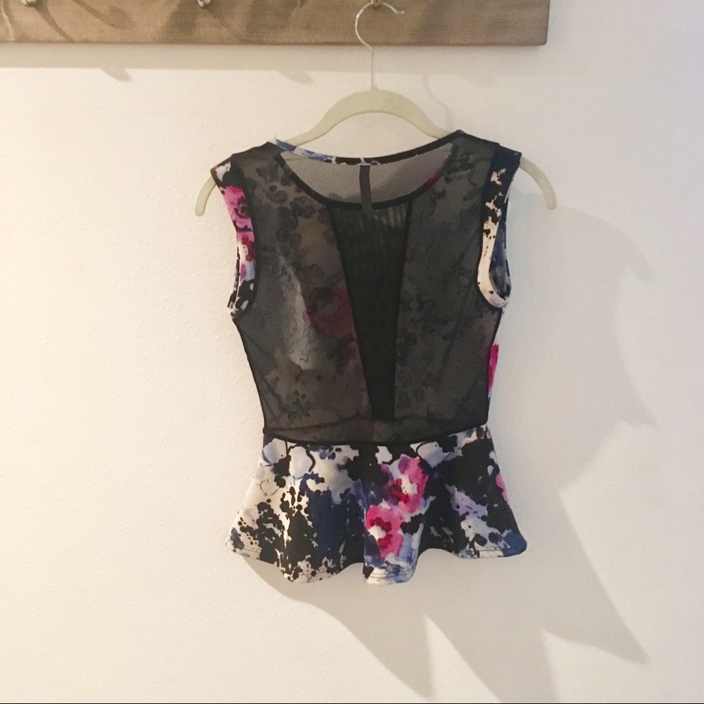 Peplum tank with mesh front detail and mesh back - Picture 5 of 6