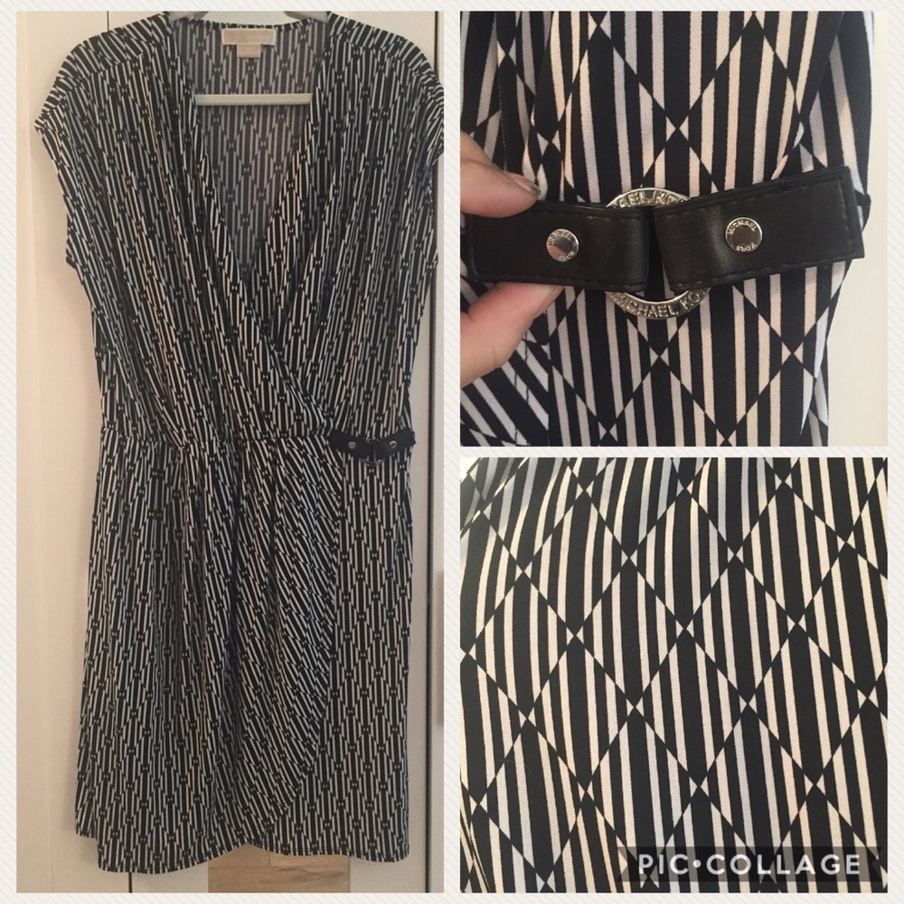 Michael Kors Geo Print Faux Wrap Dress